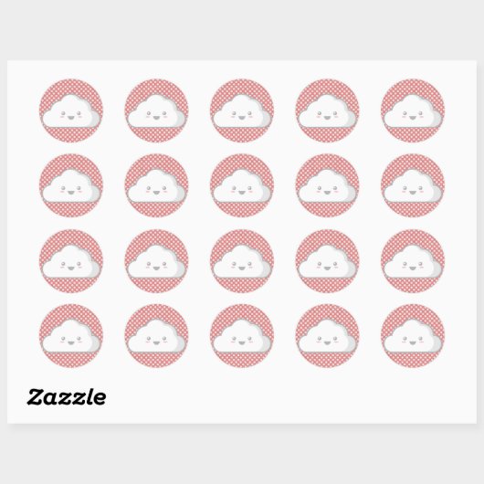 Kawaii Cloud Ronde Sticker (Vel)