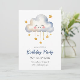 Kawaii Cloud verjaardagsfeestje uitnodiging
