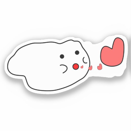 Kawaii Cloud Vinyl Sticker (Voorkant)