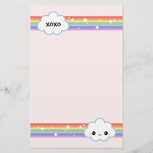 Kawaii Clouds Briefpapier (Voorkant)