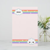 Kawaii Clouds Briefpapier (Staand voorkant)