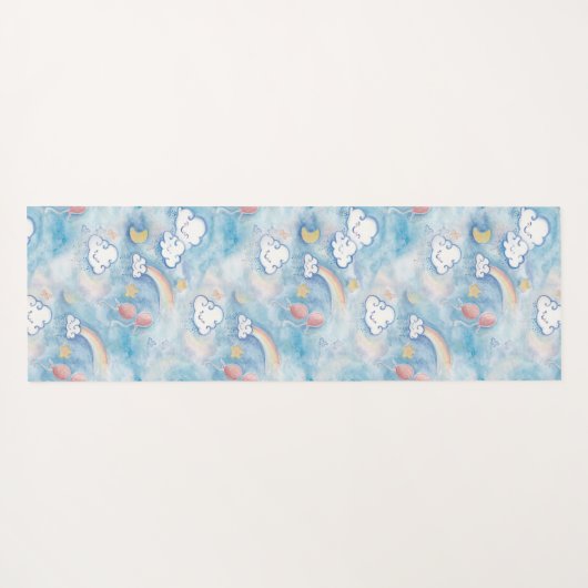 Kawaii Clouds Yoga Mat (Achterkant (horizontaal))