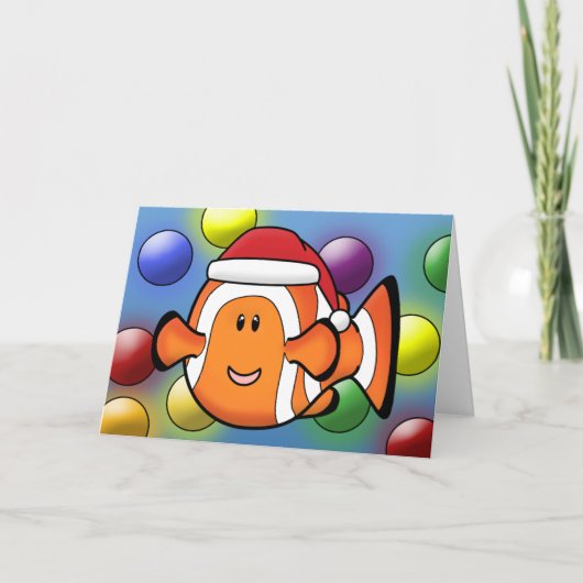 Kawaii Clownfish Christmas Card Feestdagen Kaart (Voorkant)