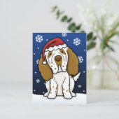 Kawaii Clumber Spaniel Kerst Briefkaart (Staand voorkant)