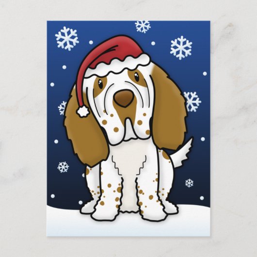 Kawaii Clumber Spaniel Kerst Briefkaart (Voorkant)