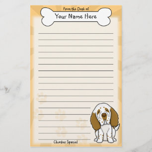 Kawaii Clumber Spaniel Stationery Briefpapier