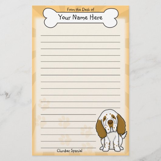 Kawaii Clumber Spaniel Stationery Briefpapier (Voorkant)