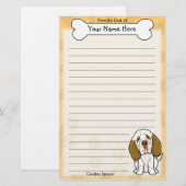 Kawaii Clumber Spaniel Stationery Briefpapier (Voorkant / Achterkant)