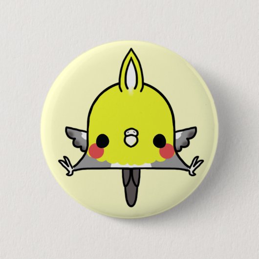 Kawaii Cockatiel (Je verandert de achtergrond!) Ronde Button 5,7 Cm (Voorkant)