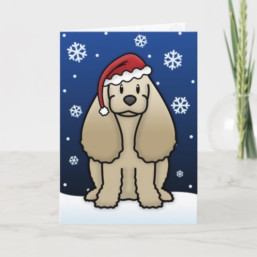 Kawaii Cocker Spaniel Christmas Kaart (Voorkant)