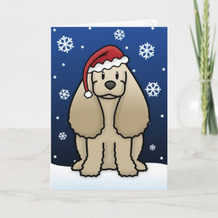Kawaii Cocker Spaniel-kerstkaart Feestdagen Kaart