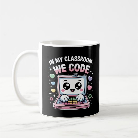 Kawaii Coding Laptop – Cute Computer Science  Koffiemok (Links)