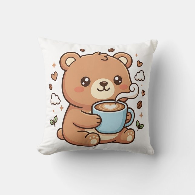 Kawaii Coffee Beer Kussen Worp Decor (Voorkant)