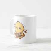 Kawaii Coffee Chick Barista Mok (Voorkant links)