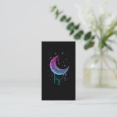 Kawaii Colorful Pastel Gothic Moon Visitekaartje (Staand voorkant)
