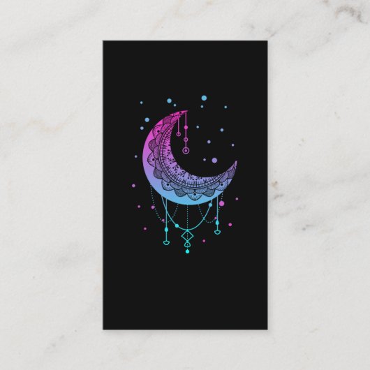 Kawaii Colorful Pastel Gothic Moon Visitekaartje (Voorkant)