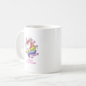 Kawaii Colorful Rainbow Unicorn Dreams Koffiemok (Voorkant links)