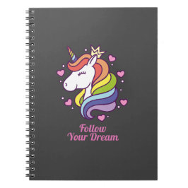 Kawaii Colorful Rainbow Unicorn Dreams Notitieboek