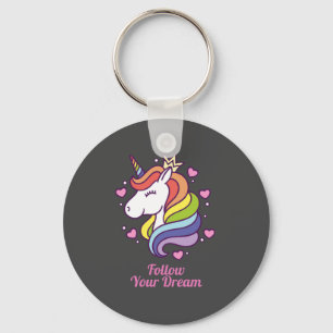 Kawaii Colorful Rainbow Unicorn Dreams Sleutelhanger