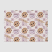 Kawaii Cookie Gingham Paarse Roze Tissuepapier (Voorkant)