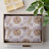 Kawaii Cookie Gingham Paarse Roze Tissuepapier (Geschenk)