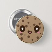 Kawaii Cookies chocoladeschip Ronde Button 5,7 Cm (Voorkant /achterkant)