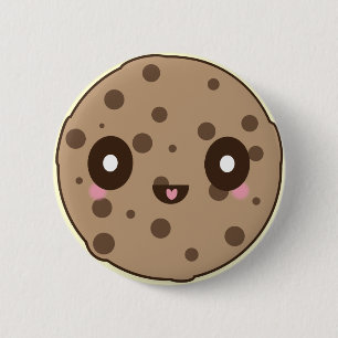 Kawaii Cookies chocoladeschip Ronde Button 5,7 Cm