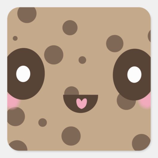 Kawaii Cookies chocoladeschip Vierkante Sticker (Voorkant)