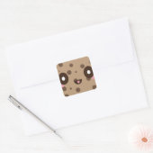 Kawaii Cookies chocoladeschip Vierkante Sticker (Envelop)