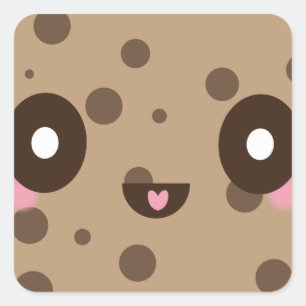 Kawaii Cookies chocoladeschip Vierkante Sticker