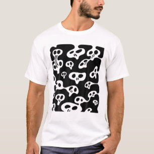 Kawaii Cool Ghobold Skulls Pattern Nu Gothic Skele T-shirt