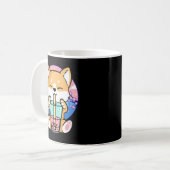 Kawaii Corgi Dog Bubble Tea Boba Anime Neko Japane Koffiemok (Voorkant links)
