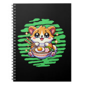 Kawaii Corgi eet kom van Ramen Notitieboek (Voorkant)