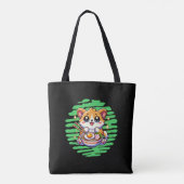 Kawaii Corgi eet kom van Ramen Tote Bag (Achterkant)