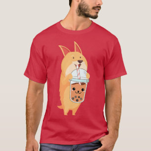 Kawaii Corgi Liefde Bubble Tea Tshirt Cute Corgi H