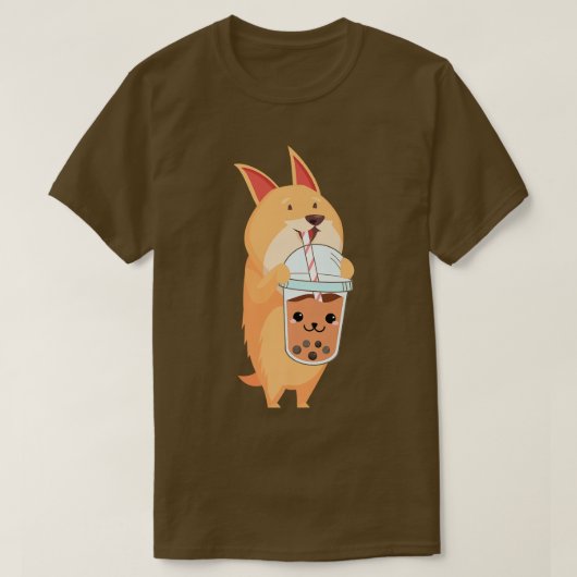 Kawaii Corgi Love Bubble Tea Tshirt Cute Corgi Dog (Design voorkant)