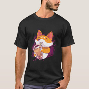Kawaii Corgi Lover Bubble Tea Funny Bobas Corgi T-shirt