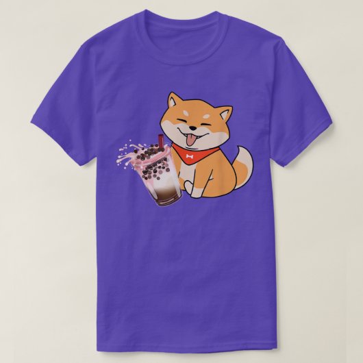 Kawaii Corgi Loves Bubble Tea Funny Boba's Welsh D T-shirt (Design voorkant)