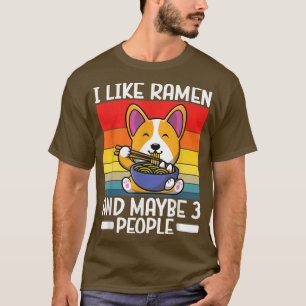 Kawaii Corgi Ramen Mooie Puppy Japanse Manga Anime T-shirt