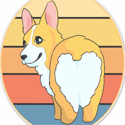Kawaii Corgi Sticker (Voorkant)