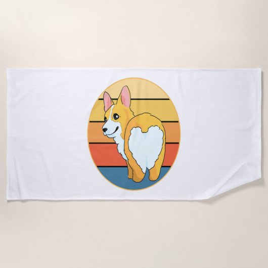 Kawaii Corgi Strandlaken (Voorkant)