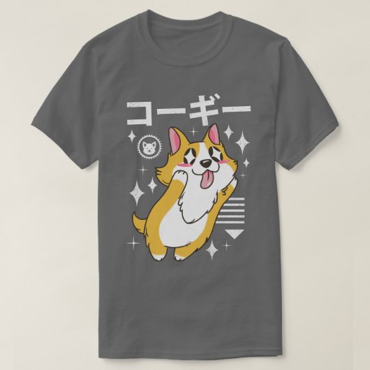 Kawaii Corgi T-shirt (Design voorkant)