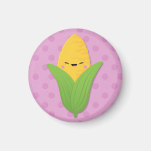 Kawaii Corn op de krab van de Paarse poladots Magneet