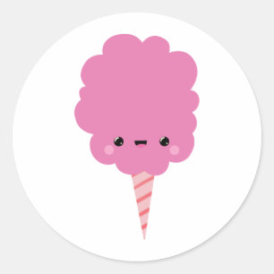 Kawaii Cotton Snoep Ronde Sticker