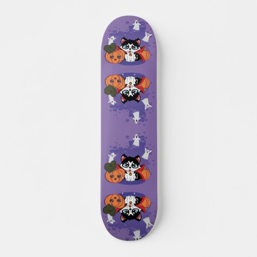 Kawaii count Huskula met pompoenen en spoken Persoonlijk Skateboard (Voorkant)
