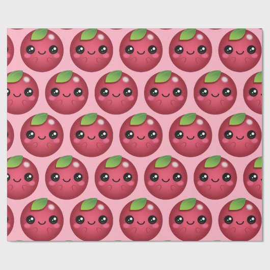 Kawaii Cranberry Cadeaupapier (Vlak)