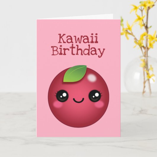 Kawaii Cranberry Kaart (Gele Bloem)