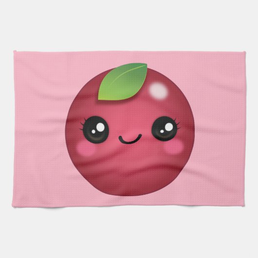 Kawaii Cranberry Kitchen Towel Theedoek (Horizontaal)