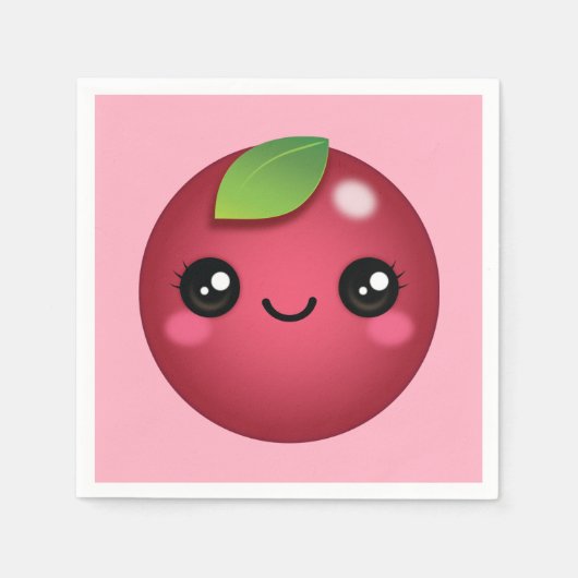 Kawaii Cranberry Napkins Servet (Voorkant)