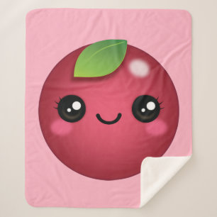 Kawaii Cranberry Sherpa Blanket Deken